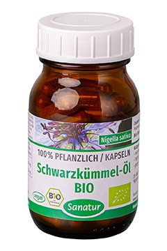 NEU Schwarzkümmel-Öl, BIO <br /> 60 Kapseln (34 g)
