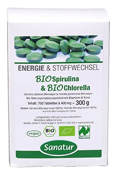 BioSpirulina & BioChlorella <br />Naturland<br />ca. 750 Tabletten = 300 g