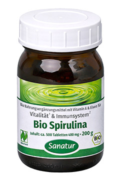 BioSpirulina<br />  Naturland<br /> ca. 500 Tabletten = 200 g